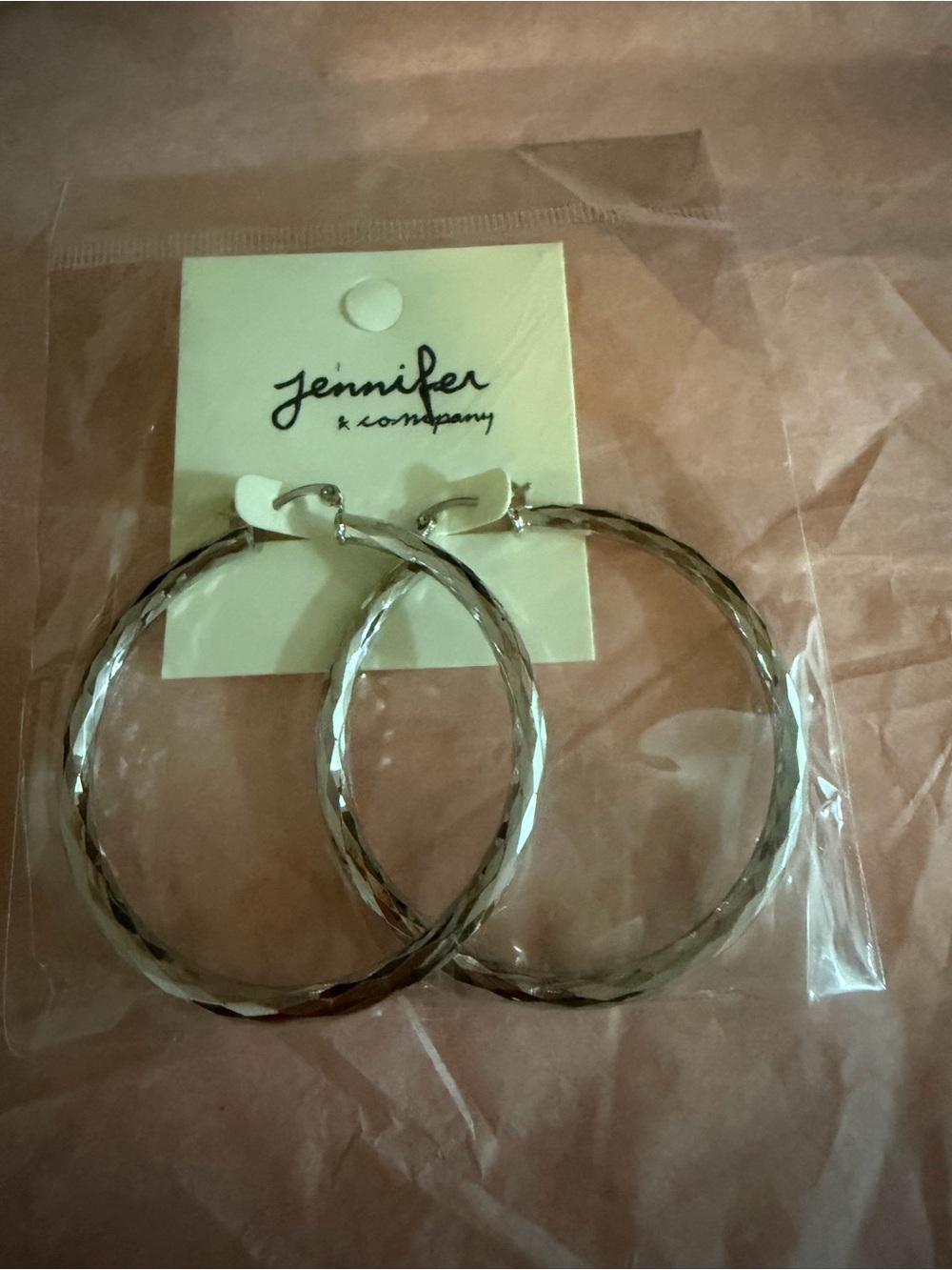 Silver Twisted Hoop Earrings